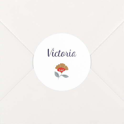 Stickers pour enveloppes naissance Flora Nuit - Vue 1 Stickers pour enveloppes naissance Flora Nuit - Vue 1