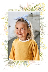 Faire-part de communion gaieté (portrait) blanc Faire-part de communion gaieté (portrait) blanc