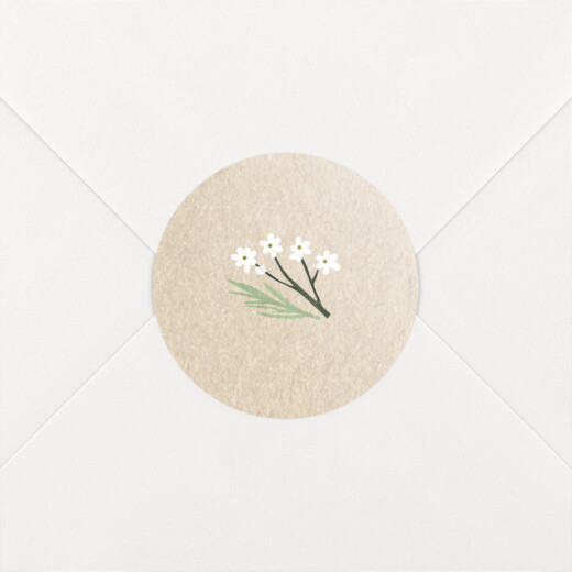 Stickers pour enveloppes baptême Gaieté beige - Vue 1 Stickers pour enveloppes baptême Gaieté beige - Vue 1