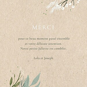Carte de remerciement beige gaieté kraft Carte de remerciement beige gaieté kraft