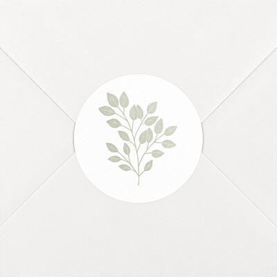 Stickers pour enveloppes baptême signature végétale vert Stickers pour enveloppes baptême signature végétale vert