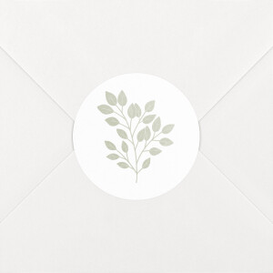 Stickers pour enveloppes baptême Signature végétale Vert