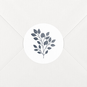 Stickers pour enveloppes baptême Signature végétale Bleu