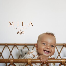 Faire-part de naissance Solfège brun