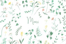 Carte de remerciement Cadre fleuri Rose