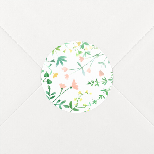 Stickers pour enveloppes naissance Cadre fleuri Rose - Vue 1