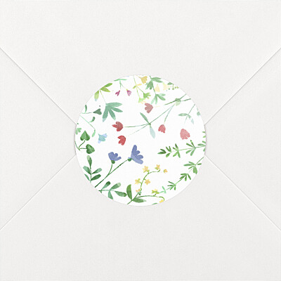 Stickers pour enveloppes naissance vert cadre fleuri multicolore Stickers pour enveloppes naissance vert cadre fleuri multicolore