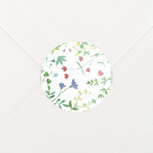 Stickers pour enveloppes naissance Cadre fleuri Multicolore