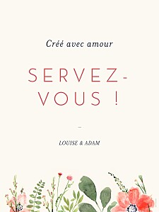 Panneau mariage fleurs aquarelle crème Panneau mariage fleurs aquarelle crème