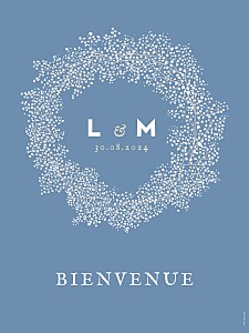 Panneau mariage gypsophile bleu Panneau mariage gypsophile bleu