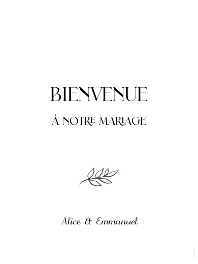 Panneau mariage Dryade blanc - Recto Panneau mariage Dryade blanc - Recto