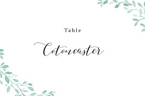 Marque-table mariage ronde aquarellée blanc Marque-table mariage ronde aquarellée blanc
