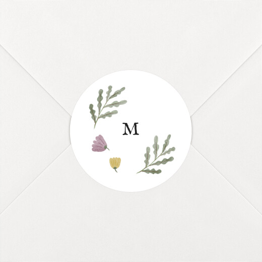 Stickers pour enveloppes naissance Conte aquarelle Blanc - Vue 1 Stickers pour enveloppes naissance Conte aquarelle Blanc - Vue 1