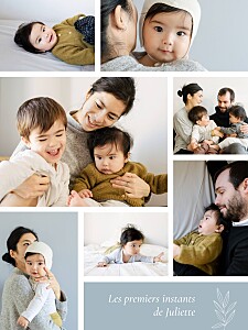 Affichette famille jeune pousse (7 photos) bleu Affichette famille jeune pousse (7 photos) bleu