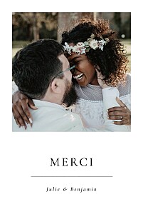 Carte de remerciement mariage le collectif précieux moments (portrait) blanc Carte de remerciement mariage le collectif précieux moments (portrait) blanc