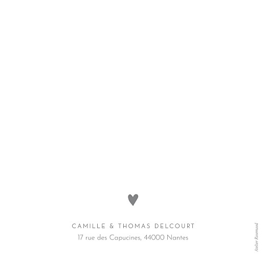 Carte de remerciement mariage Cœur d'or 4 pages (dorure) blanc - Page 4