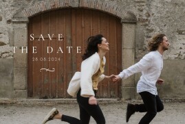 Save the Date Solfège (paysage) blanc
