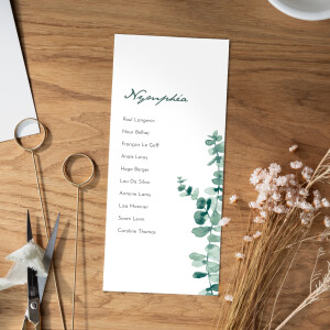 Plan de table mariage Eucalyptus blanc