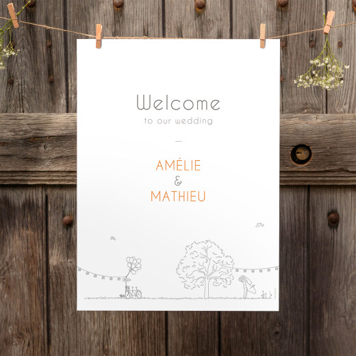 Panneau mariage Promesse champêtre Blanc - Vue 2 Panneau mariage Promesse champêtre Blanc - Vue 2