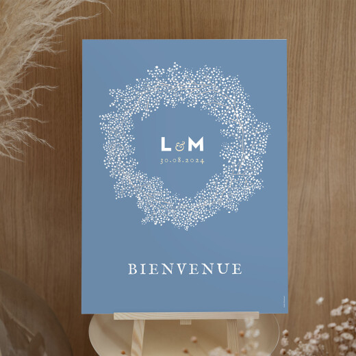 Panneau mariage Gypsophile Bleu - Vue 2 Panneau mariage Gypsophile Bleu - Vue 2