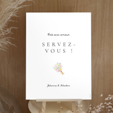 Panneau mariage Notre mariage illustré Blanc Panneau mariage Notre mariage illustré Blanc