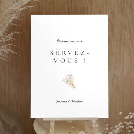 Panneau mariage Notre mariage illustré Blanc