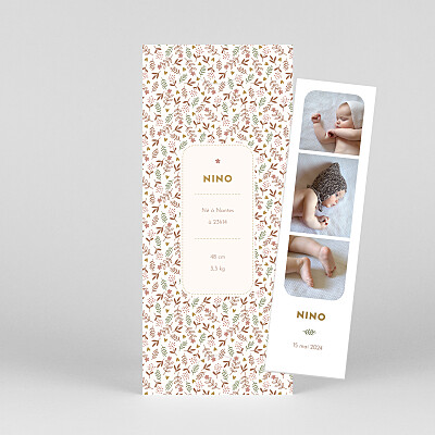Faire-part de naissance rose sweet liberty (marque-page) rose Faire-part de naissance rose sweet liberty (marque-page) rose