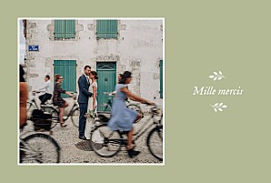 Carte de remerciement mariage vert signature végétale (4 photos) vert Carte de remerciement mariage vert signature végétale (4 photos) vert