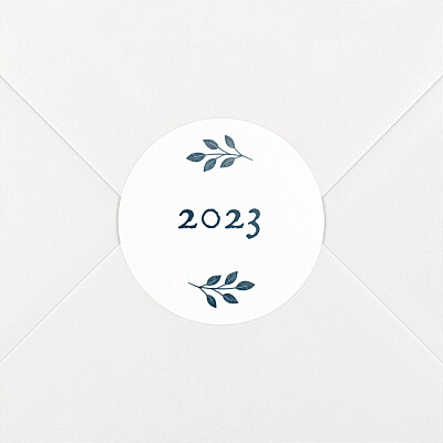 Stickers pour enveloppes vœux le collectif signature végétale bleu Stickers pour enveloppes vœux le collectif signature végétale bleu