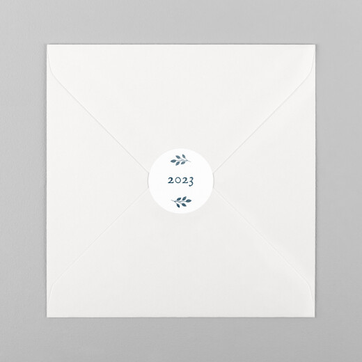 Stickers pour enveloppes vœux Signature végétale Bleu - Vue 2