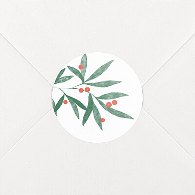 Stickers pour enveloppes vœux vert laurier vert Stickers pour enveloppes vœux vert laurier vert