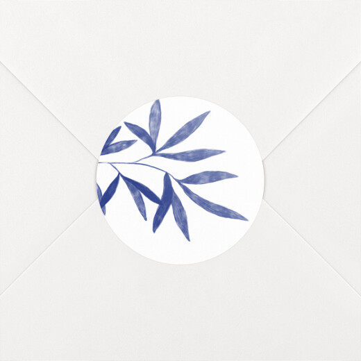 Stickers pour enveloppes vœux Laurier bleu - Vue 1