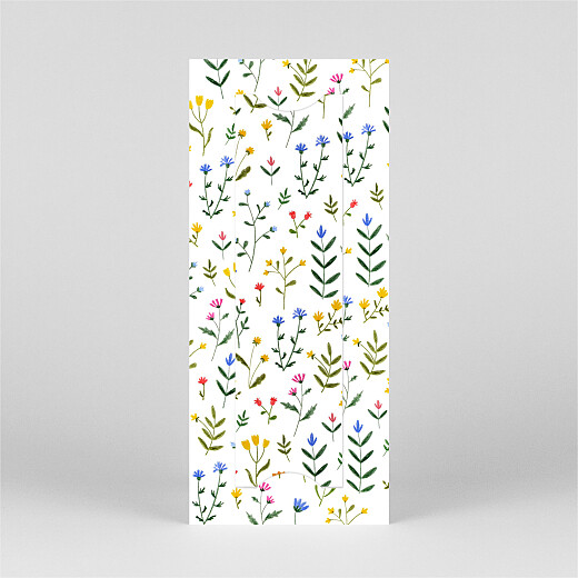 Carte d'invitation anniversaire adulte Fleurs sauvages (marque-page) blanc - Vue 3