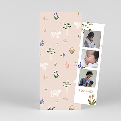 Faire-part de naissance rose mon petit ourson (marque-page) rose Faire-part de naissance rose mon petit ourson (marque-page) rose
