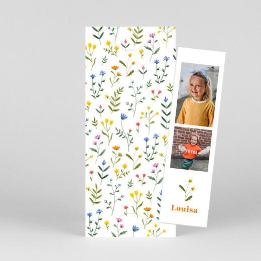 Carte d'anniversaire Fleurs sauvages (marque-page) blanc - Vue 1