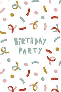 Carte d'anniversaire rouge cotillons rouge Carte d'anniversaire rouge cotillons rouge