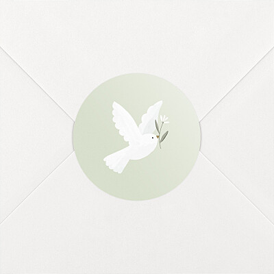 Stickers pour enveloppes naissance vert petite colombe vert Stickers pour enveloppes naissance vert petite colombe vert