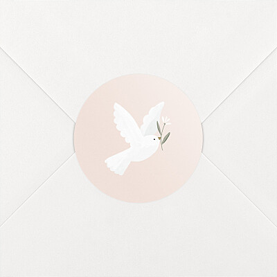 Stickers pour enveloppes naissance rose petite colombe rose Stickers pour enveloppes naissance rose petite colombe rose