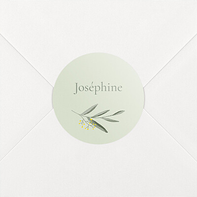 Stickers pour enveloppes naissance vert petite colombe vert Stickers pour enveloppes naissance vert petite colombe vert