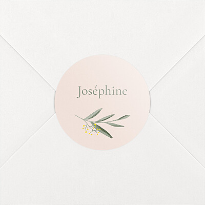 Stickers pour enveloppes naissance rose petite colombe rose Stickers pour enveloppes naissance rose petite colombe rose