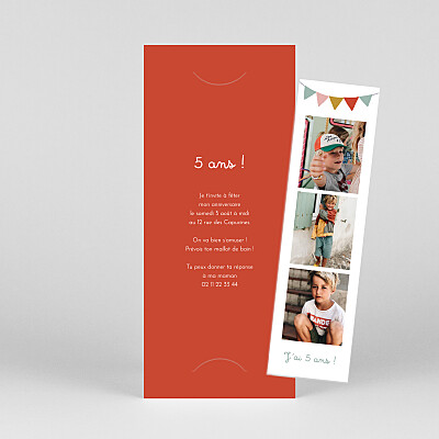 Carte d'anniversaire rouge c'est la fête ! (marque page) rouge Carte d'anniversaire rouge c'est la fête ! (marque page) rouge