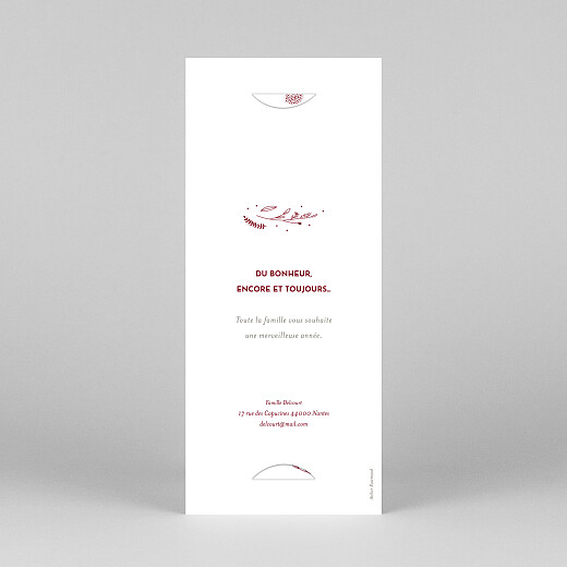 Carte de voeux Élégant feuillage (marque-page) rouge - Vue 4