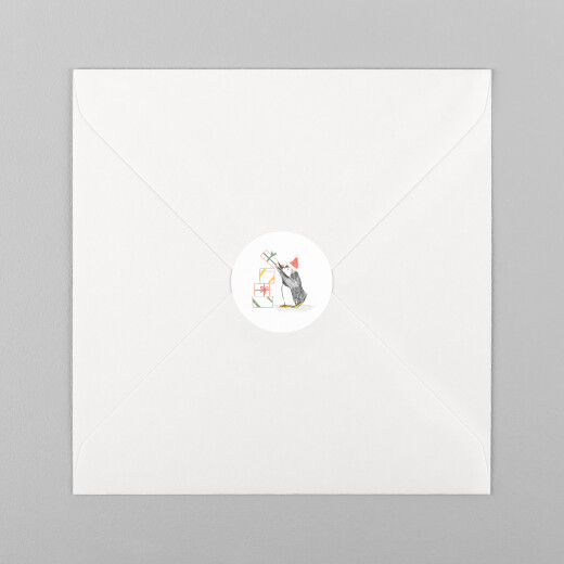 Stickers pour enveloppes vœux Sur la banquise blanc - Vue 2