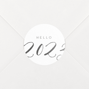 Stickers pour enveloppes vœux Little big year hello