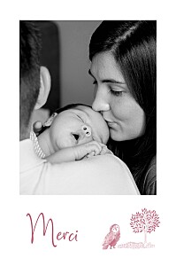 Carte de remerciement mixte bois joli rose Carte de remerciement mixte bois joli rose