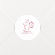 Stickers pour enveloppes naissance Bois joli Rose