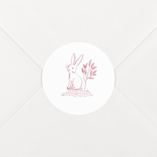Stickers pour enveloppes naissance Bois joli Rose - Vue 1