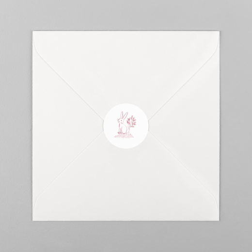 Stickers pour enveloppes naissance Bois joli Rose - Vue 2