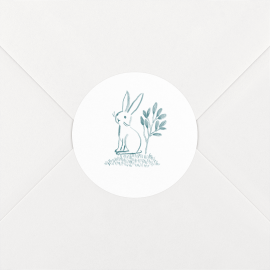 Stickers pour enveloppes naissance Bois joli Bleu