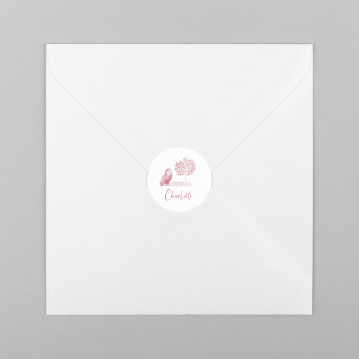 Stickers pour enveloppes naissance Bois joli Rose - Vue 2